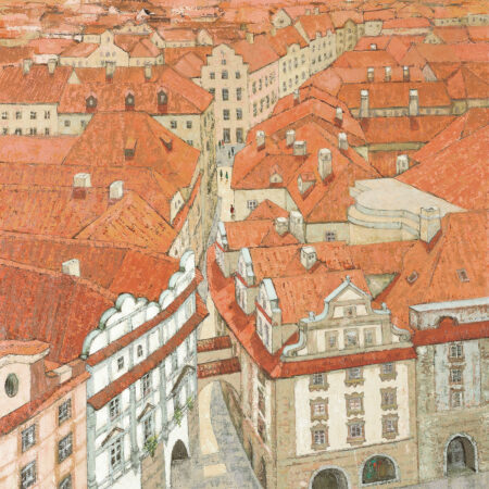 垣内宣子《 中世の街 天文時計塔からの眺め NO.2（プラハ）》