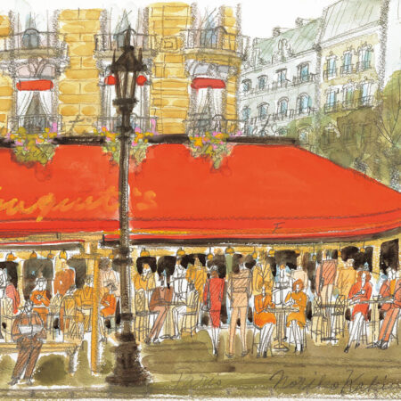 垣内宣子《シャンゼリゼ大通りのカフェ（パリ）》
